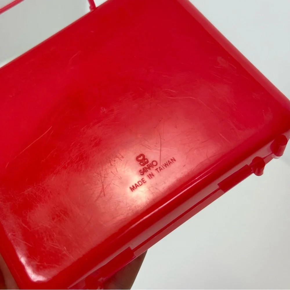 Rare Vintage 1994 Hello Kitty Sanrio Red and Gold Pencil Trinket Case